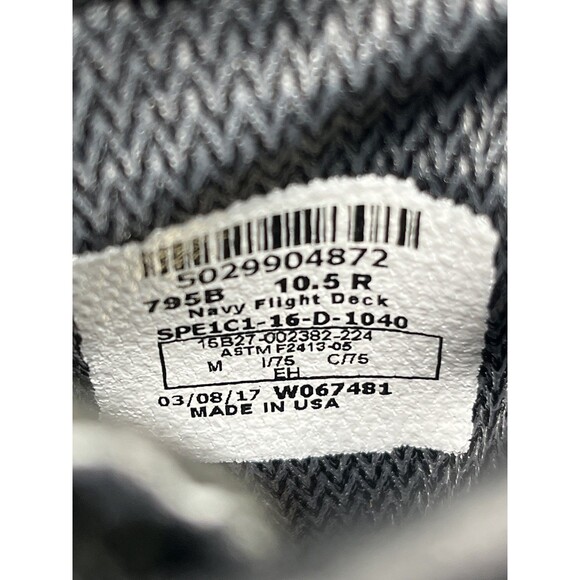 Vibram 795B Leather Navy Flight Deck Boots Size 10.5 Black Steel Toe Gortex USA - Picture 6 of 6